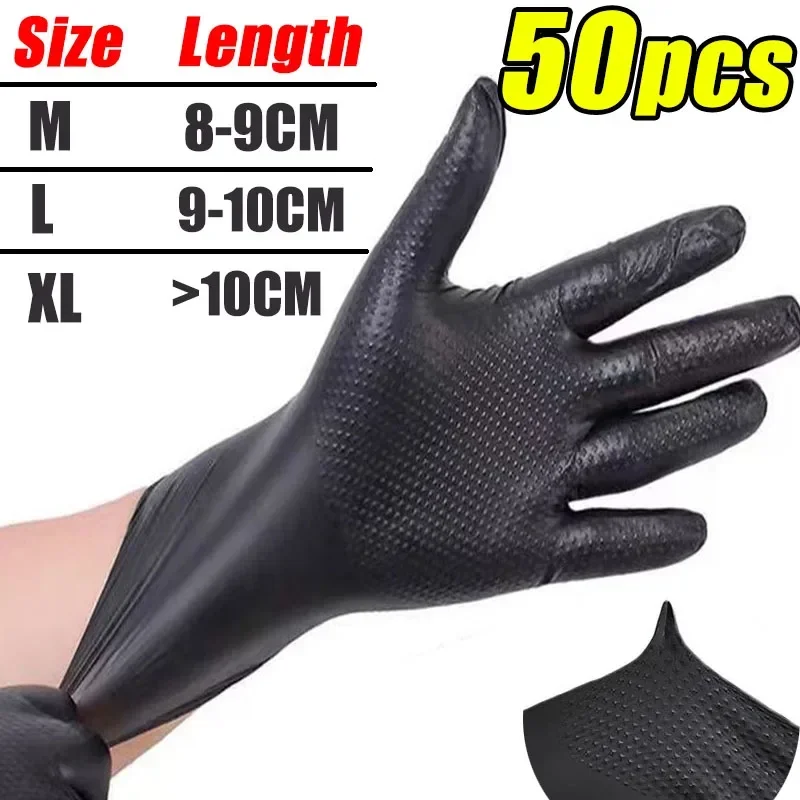 Одноразовые нитриловые перчатки оранжевые  M/L/XL