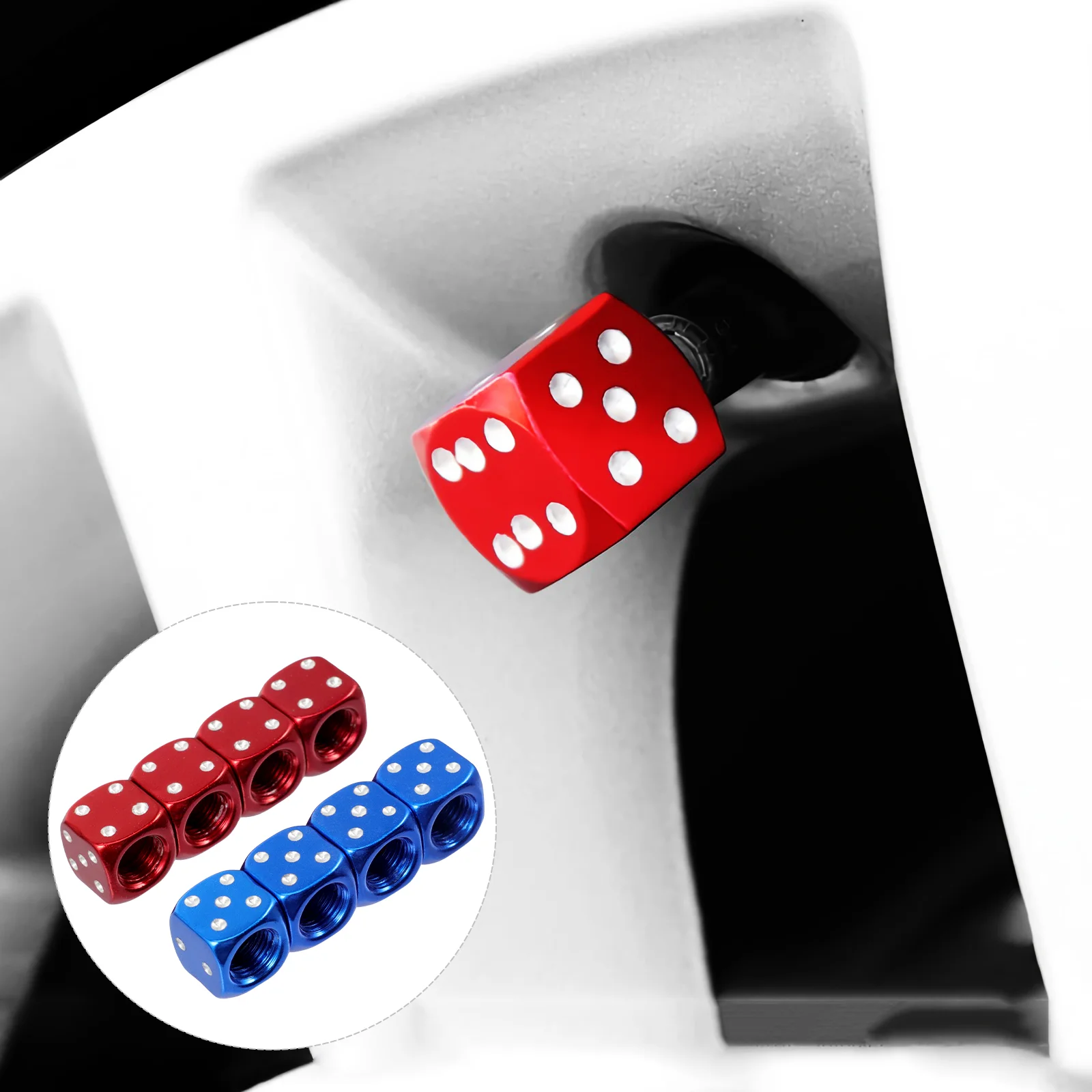 

8 Pcs Valve Cap Motorcycle Bike Dice Tire Caps Mountain Bike Tire Stem Caps Tyre Valve Covers Aluminum Alloy Valve Stem Covers