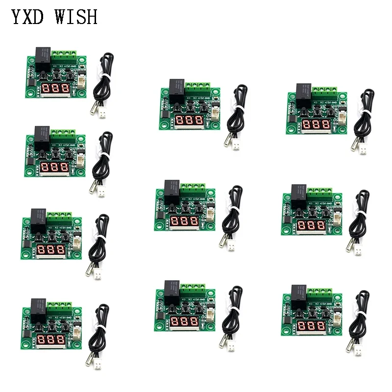 

10 шт. W1209 термостат регулятор температуры инкубационный термостат переключатель контроля температуры XH-W1209 регулятор температуры