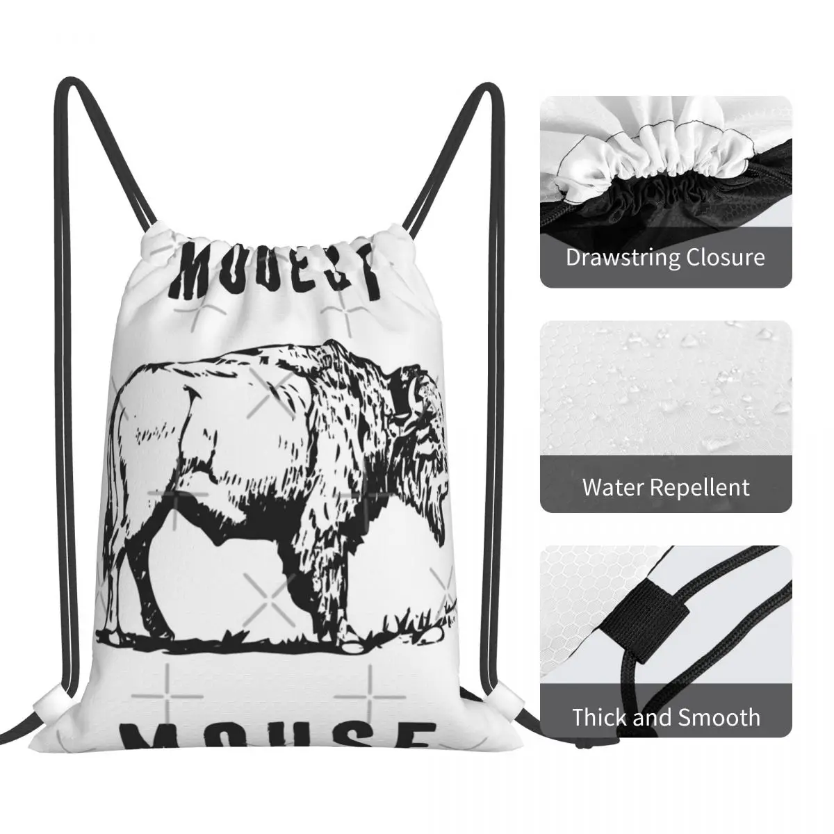 Рюкзак со шнурком в виде скромной мыши и буйвола рюкзак для девочек спортивные