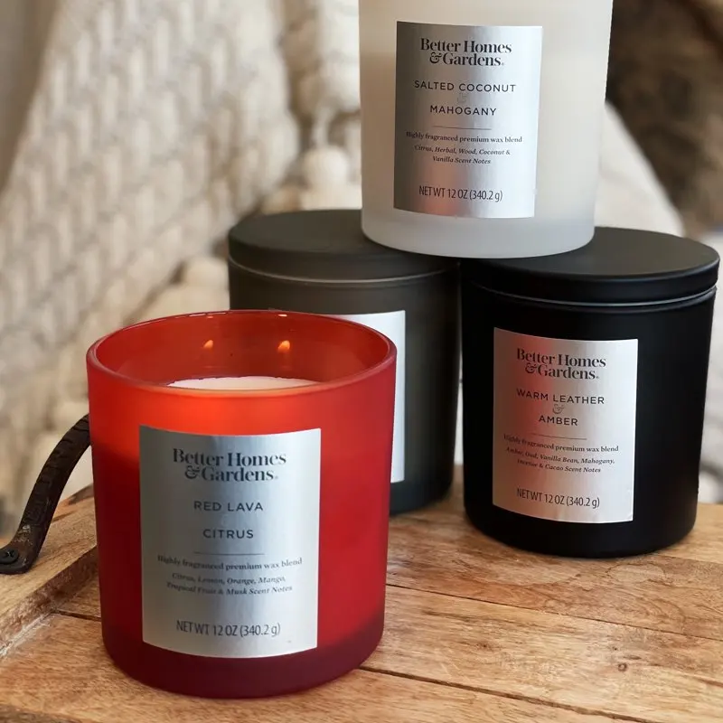 

Red Lava & Citrus Scented 2-Wick Jar Candle with Glass Lid