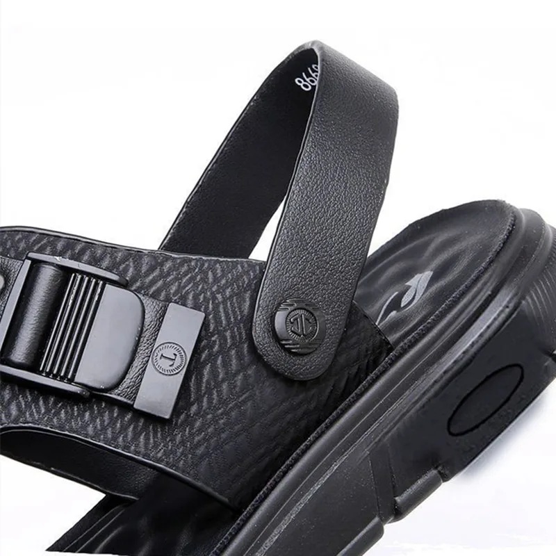 Мужские летние сандалии и тапочки мужские кожаные пляжная обувь на толстой