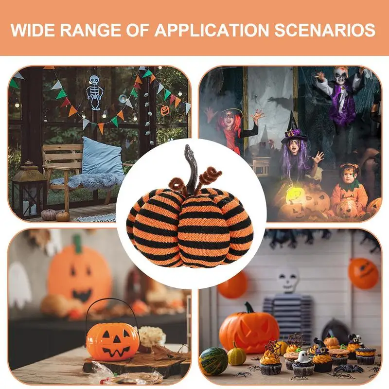 Плюшевая мягкая и пушистая набивная тыква Декор полосатые плюши на Хэллоуин