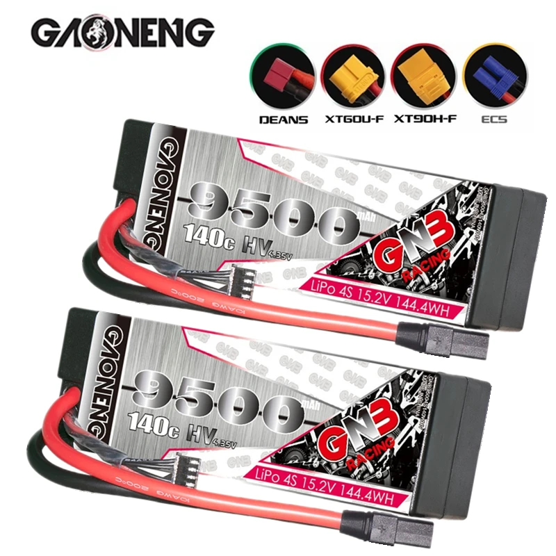 

GNB 4S2P 15.2V 9500MAH 140C/280C LiPo Battery For 1:8 1/8 RC Car Four Drive Off-Road Boat Hardcase Rechargeable 15.2V Battery