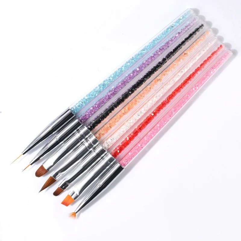 

Nail art Pen Nagel Zeichnung Pinsel Transparent Schwarz Blau Rosa Lila Rot Kristall Diamant Griff UV Acryl Gel Carving Glitter