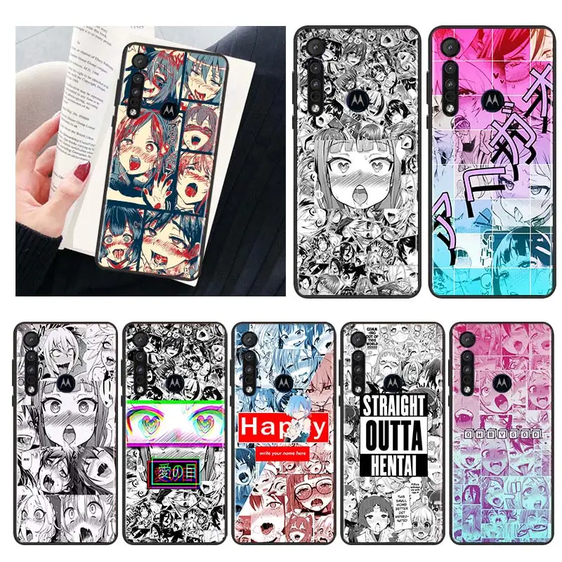 

Ahegao Manga Girl For Motorola MOTO G9 G8 E7 E7i E6 Power Edge One Fusion Plus Lite Hyper Marco Black Soft Phone Case