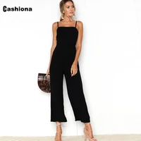 2022 european style fashion jumpsuits plus size women spaghetti strap overalls womens latest cusual loose wide leg pants femme
