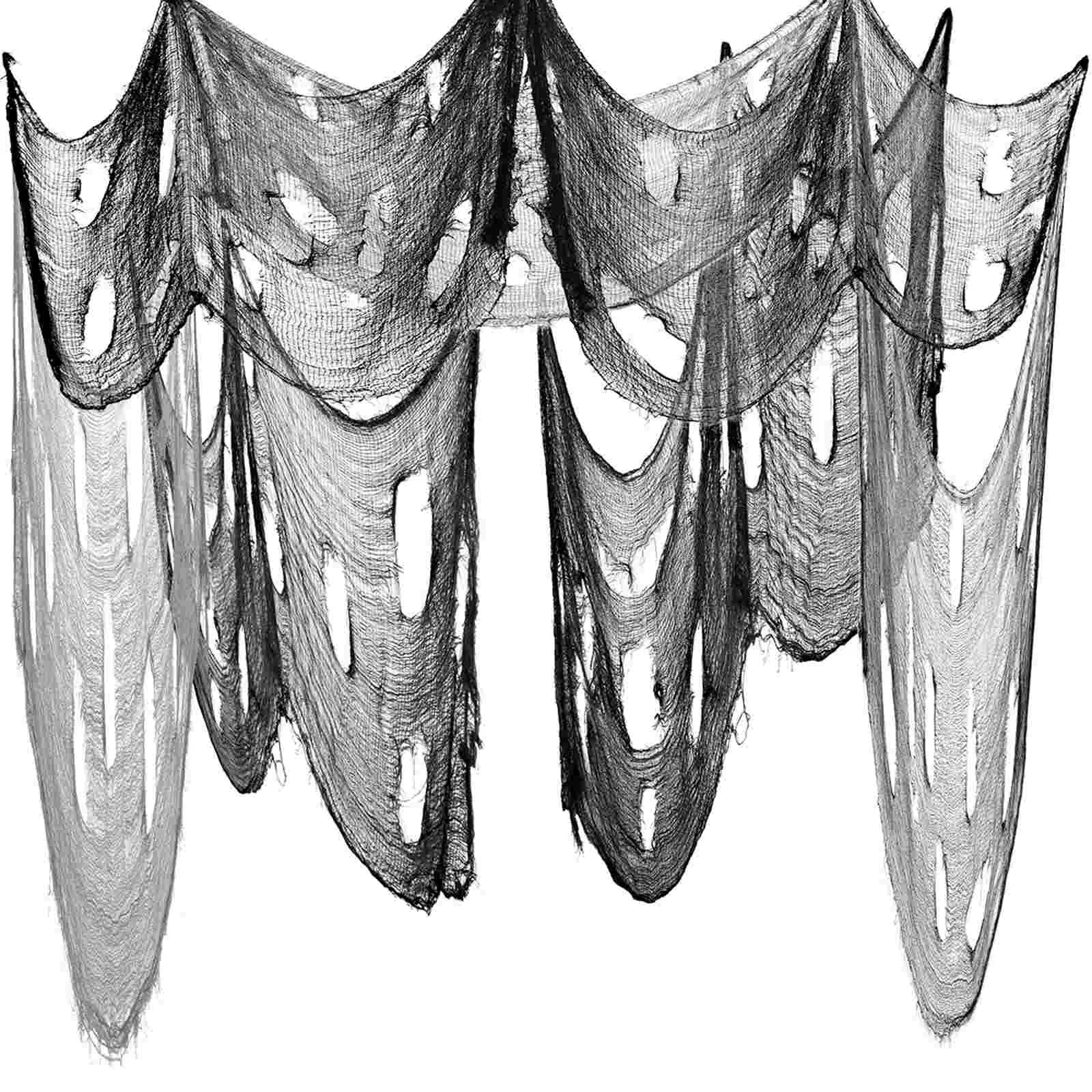 

Жуткая ткань, марлевый комплект, жуткий страшный Декор для дома с привидениями, 2 шт. (черный и серый)