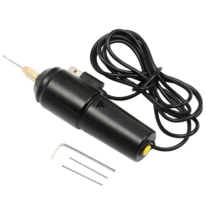 

Handheld Mini Electric Drill for Pearl Epoxy Resin Jewelry Making DIY Wood Crafts Tools with 5V USB Data Cable
