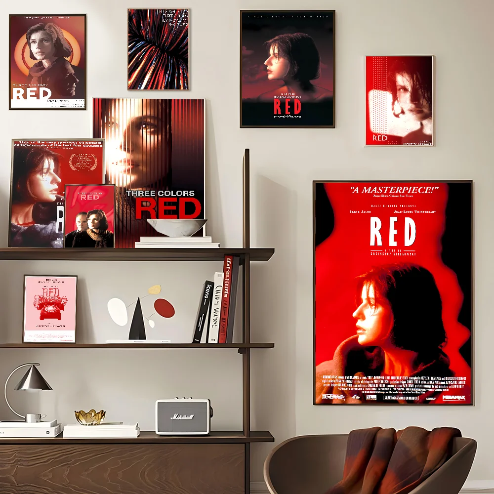 Three Colors Red 1994 Japanese Movie Whitepaper Poster Retro Kraft Paper Sticker DIY Room Bar Cafe Vintage Decorative Painting