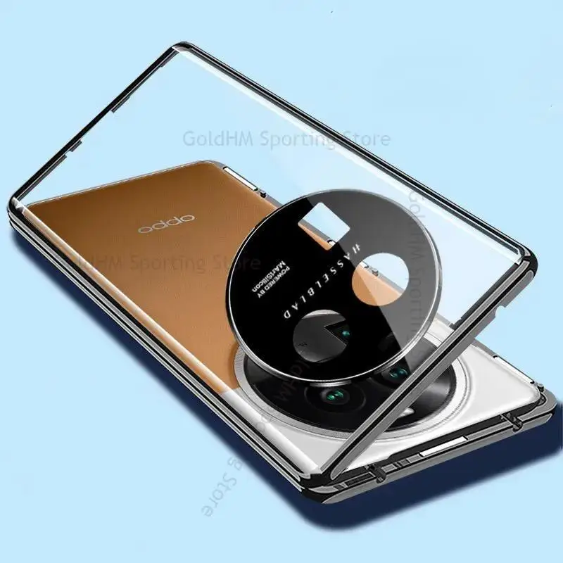 Чехол для телефона из закаленного стекла с магнитной адсорбцией OPPO Find X5 X3 Pro 360