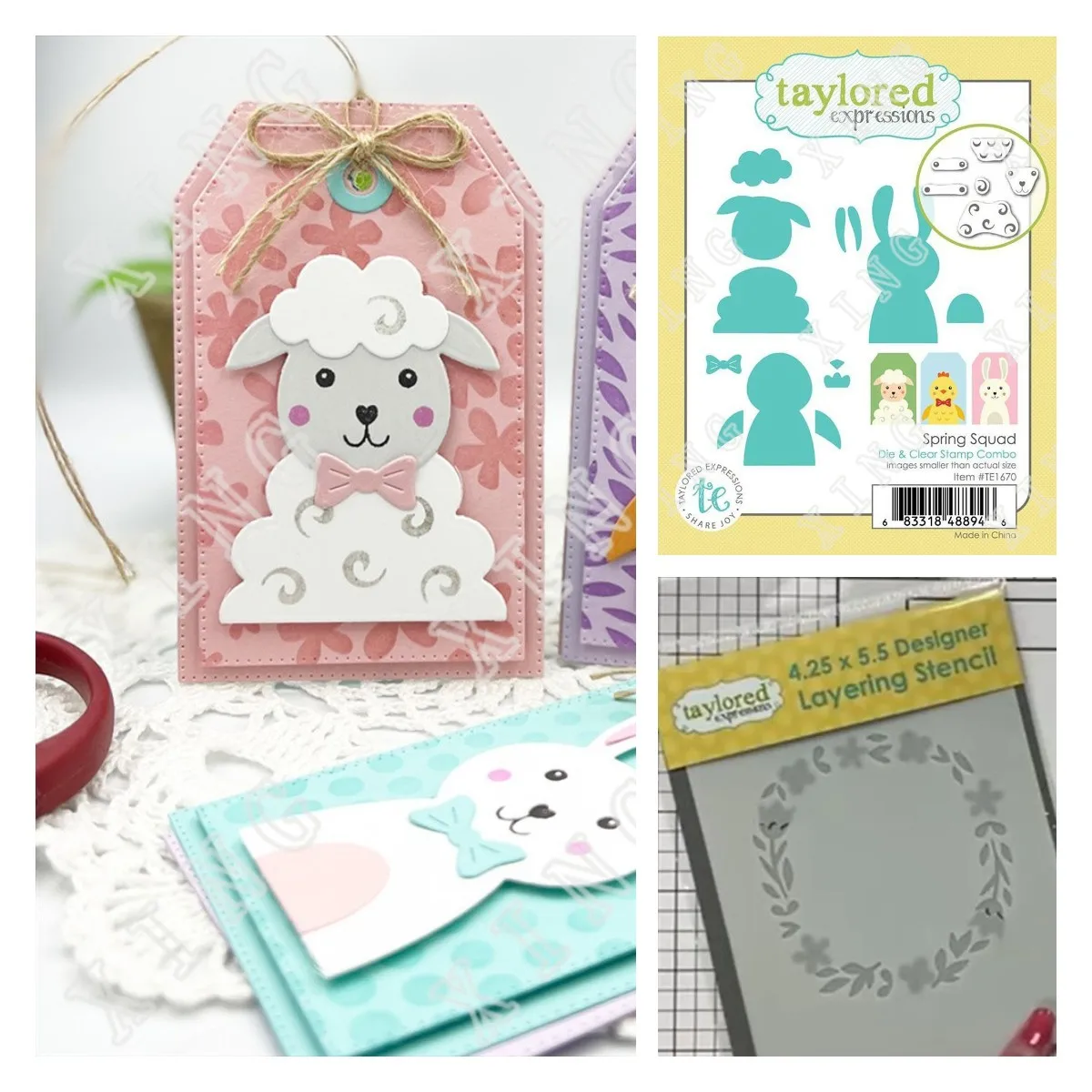 

2022 Spring Squad Bunny Chicken Sheep Cutting Dies Clear Silicone Cling Stamps Diy Craft Paper Cards Scrapbooking Embossing Mold