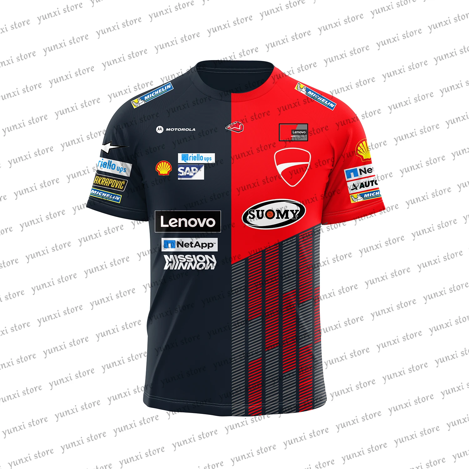 

2023 Summer New Men's Red Motorcycle Race Men's Fast Drying Breathable Short Sleeve Designed for Track and Field Extreme sport