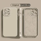 Оригинальный защитный чехол из жидкого силикона для камеры iPhone 13 12 Mini 11 Pro Max X XE XS 7 8 Plus SE 2020, мягкий тонкий матовый чехол