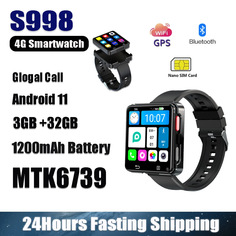 Смарт-часы S998 для мужчин память 32 ГБ Android11 OS цвет в ассортименте