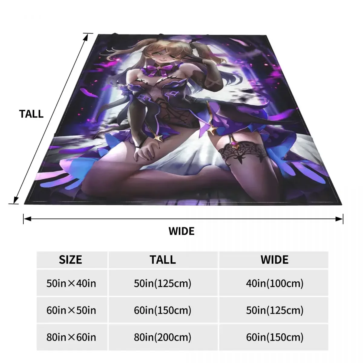 Сексуальное фланелевое одеяло фишл Genshin Impact аниме одеяла для кровати спальни