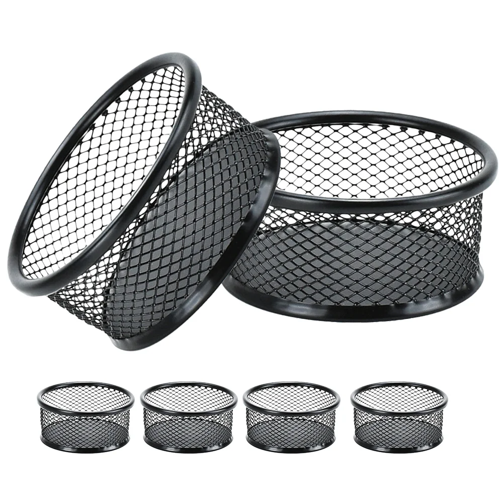

6 Pcs Metal Desk Paper Clip Holder Office Supplies Mesh Clips Organizer Paperclips Binder Iron Table