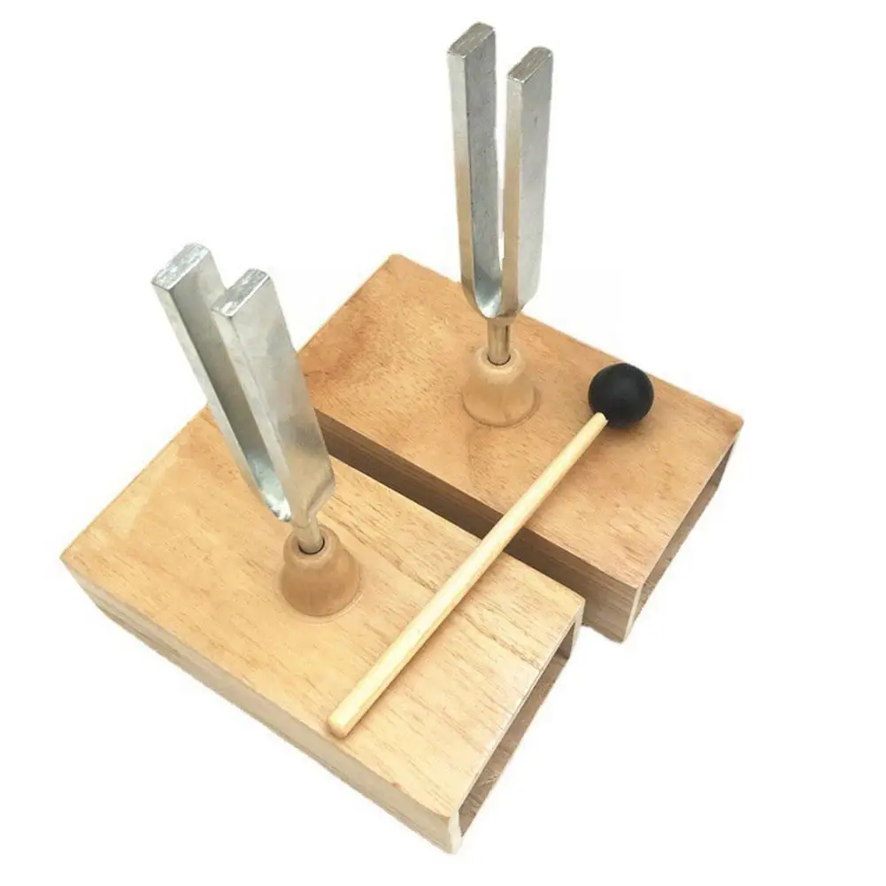 

440 Hz Tuning Fork With Wooden Resonant Box And Beater For Music Learning Self-cultivation Experiment Teaching C1t5