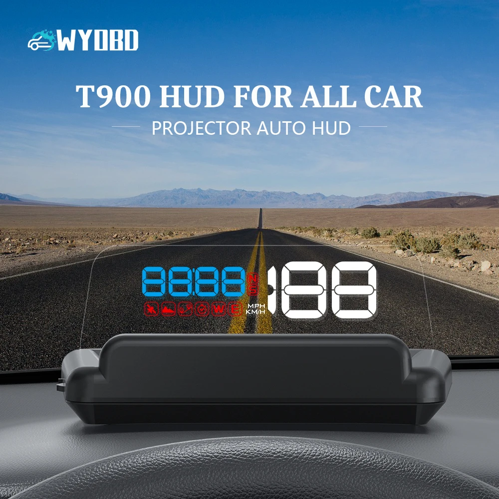 

WYOBD G900 HUD Auto Speedometer GPS HUD Clear Display Head Up Display Car Altitude Time Display Applicable to All Car