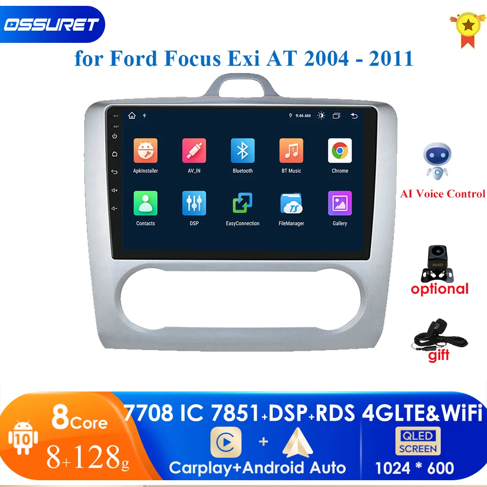 

3GB+32GB 2 DIN Android 10 9 Inch Touch Screen Car AutoRadio For Ford Focus Exi AT 2004-2011 Multimedia Player Navigation GPS RDS