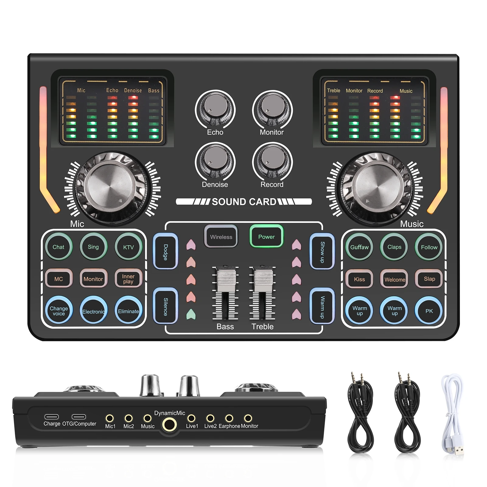 

Profesional Recording Studio Equipment OTG Lossless Live Broadcast Sound Card Bluetooth Recording Sound Mixer Audio Interface