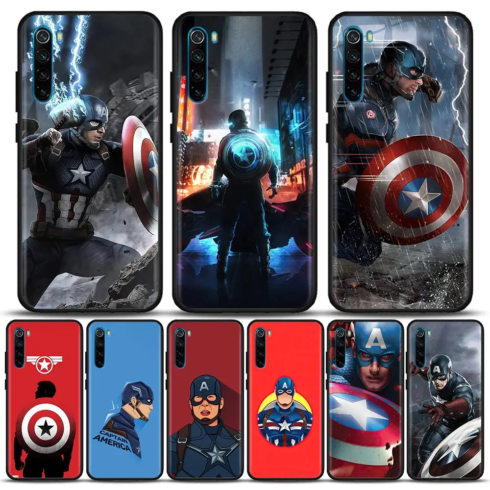 

Marvel Captain America Phone Case For Xiaomi Mi 10 Nnte 10 Mi CC9 Mi CC9E Mi CC9 Mi 9T Mi 9 Mi 9SE Mi 8 MiA2 Pro Lite Cover Capa