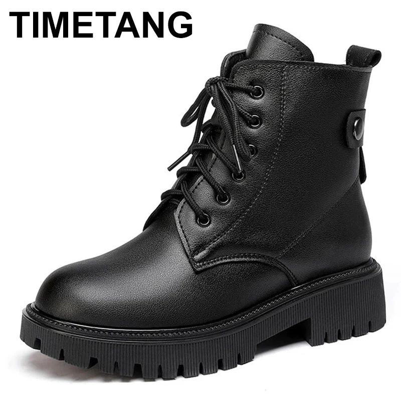 Женские ботинки из натуральной кожи Marton, Теплые ботильоны из натуральной кожи, большой размер 41, 42, 43, зима 2023