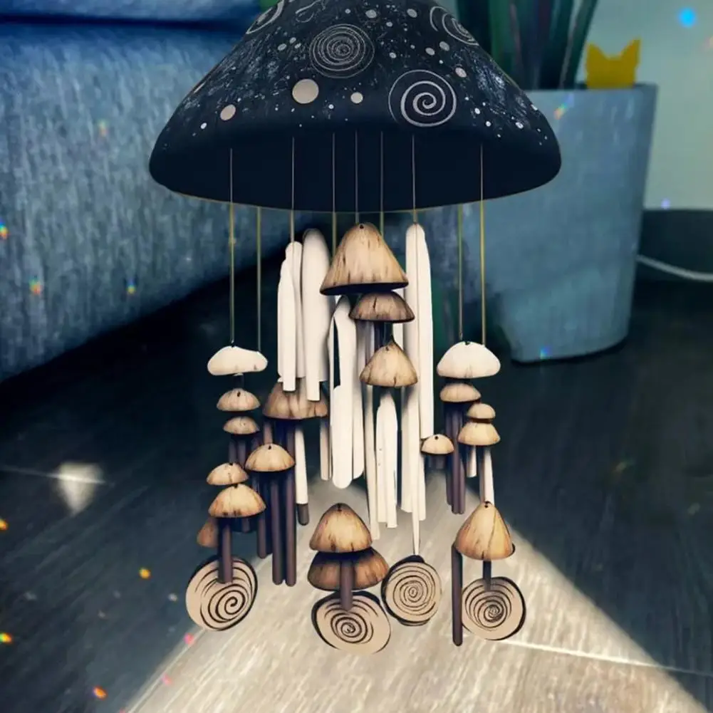 

Whimsical Wind Chimes Colorful Mushroom Wind Chimes Unique Outdoor/indoor Decor for Patio Balcony Garden Natural Style Gifts