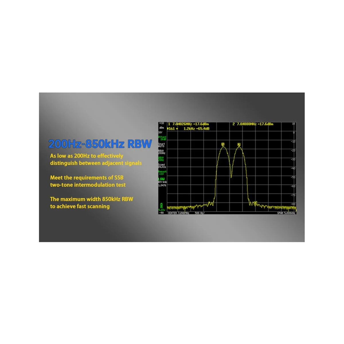 

For ULTRA 4.0 Inch Handheld Spectrum Analyzer 100KHZ-5.3GHz High-Frequency Signal Generator with Antenna+RF Cable