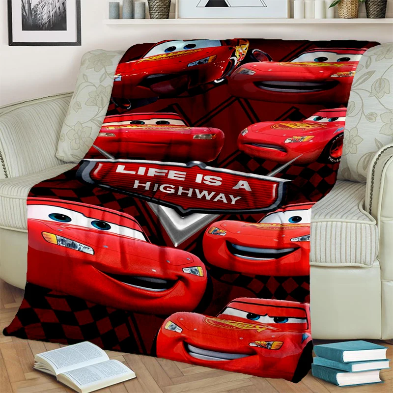 Новинка 2025 мягкое плюшевое одеяло с изображением машинки и молнии McQueen