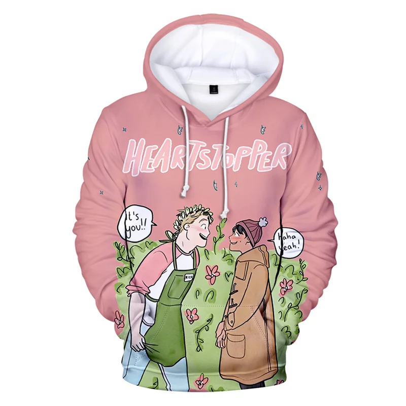 

Fashion TV Series 3D Print Heartstopper Hoodie For Men Nick Charlie Anime Hoodies Streetwear Long Sleeves Pullover Sweaters