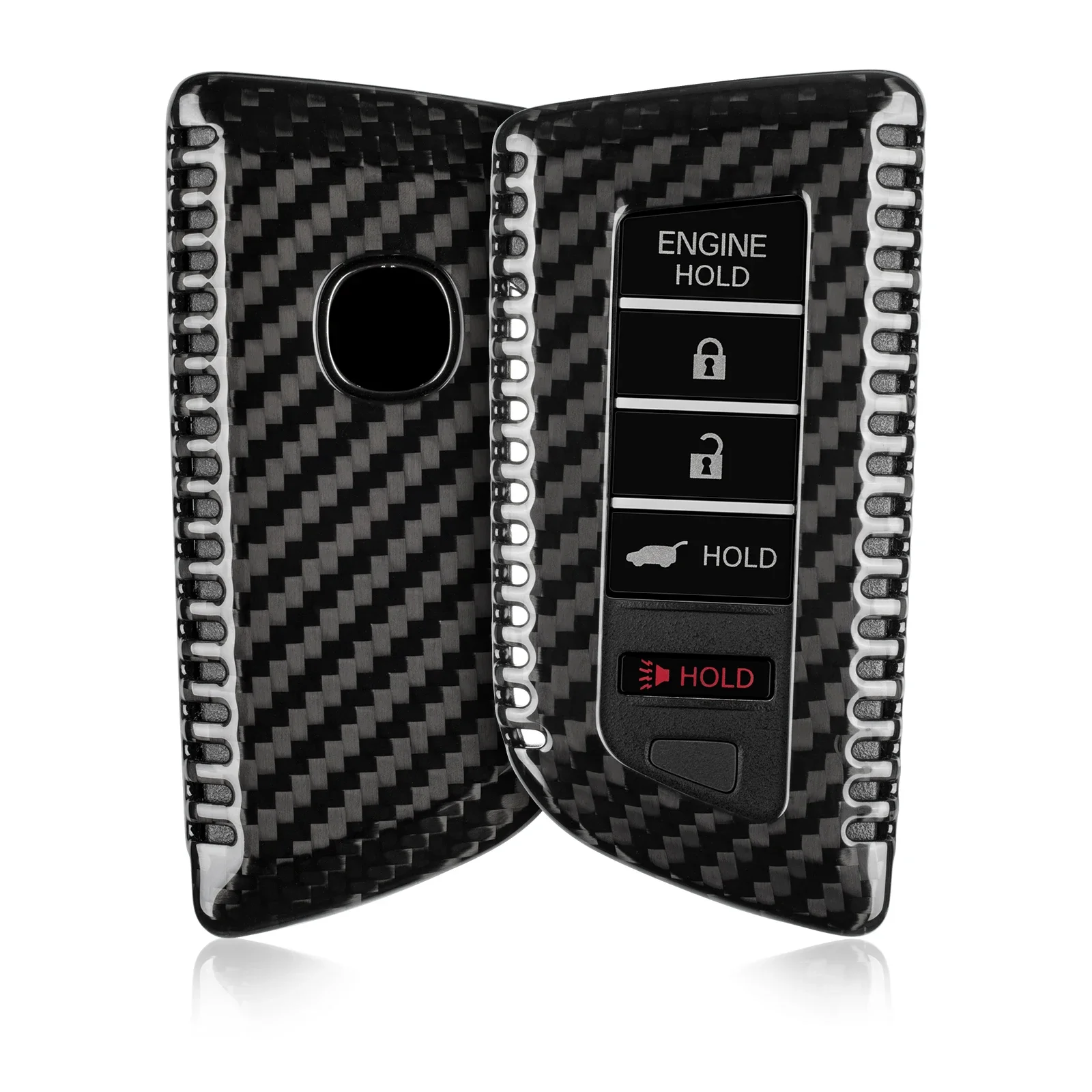 

Чехол для ключей Hot Racing Grills подходит для Acura MDX 2025, аксессуары с 5 кнопками, чехол для ключей из углеродного волокна с брелком подходит для Acura RDX RLX