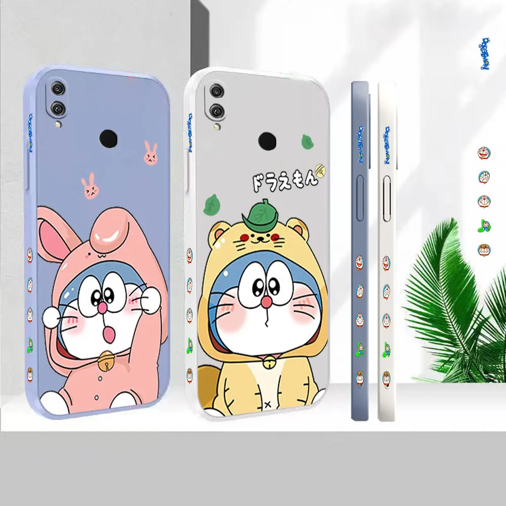 

Liquid Silicone Case For Honor 80 70 60 50 SE GT 30 30S 20 20S 10 9 8X Pro Plus Max Lite 4G 5G Cute D-Doraemon Anime Cover Funda