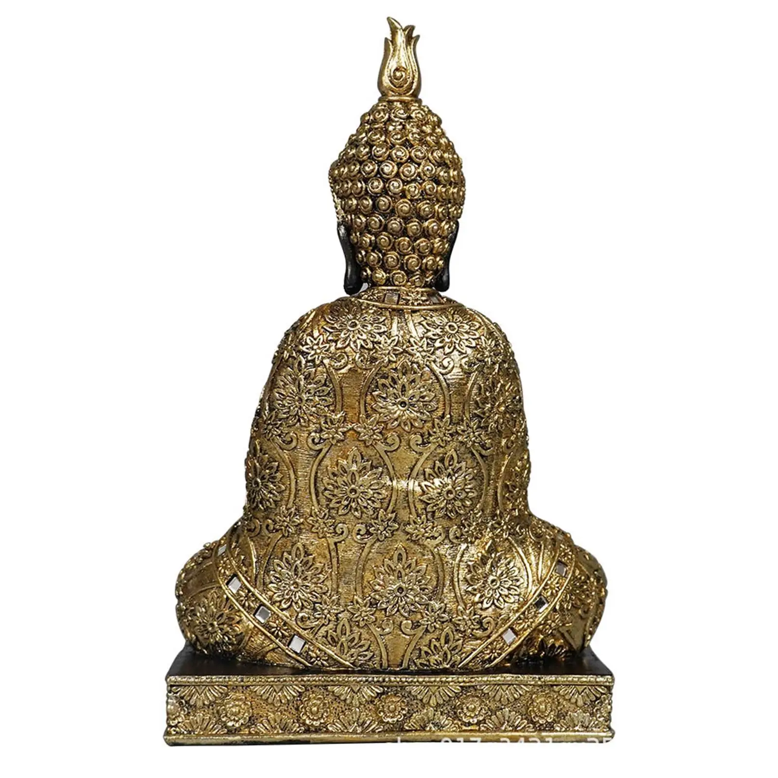 

Vintage Style Buddha Figurine Statue Sculpture Craft Ornament for Desk Car Interior Living Room Decor Artwork