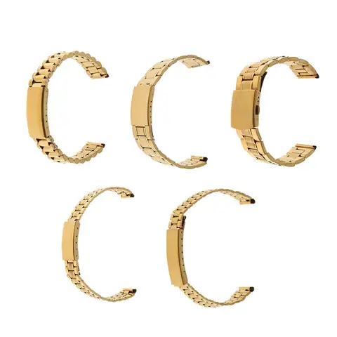 Женский и мужской золотой ремешок для часов из нержавеющей стали, металлический сменный браслет