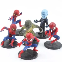 6pcsset disney marvel avengers spiderman 9cm action figure posture anime decoration collection figurine toy model children
