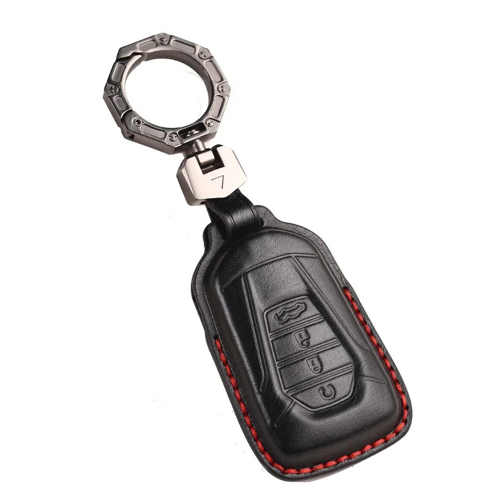 1x чехол для автомобильного ключа стильный черный кожаный ключей ISUZU D MAX MU X MUX 4