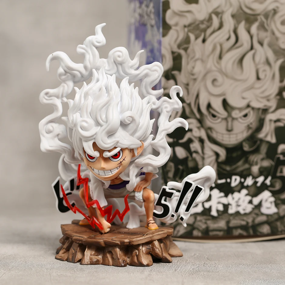 

16cm One Piece Nika Luffy Gear 5 Figures Sun God Luffy Nika Q Version Models Decorations Figure Doll Toy Collection Gift