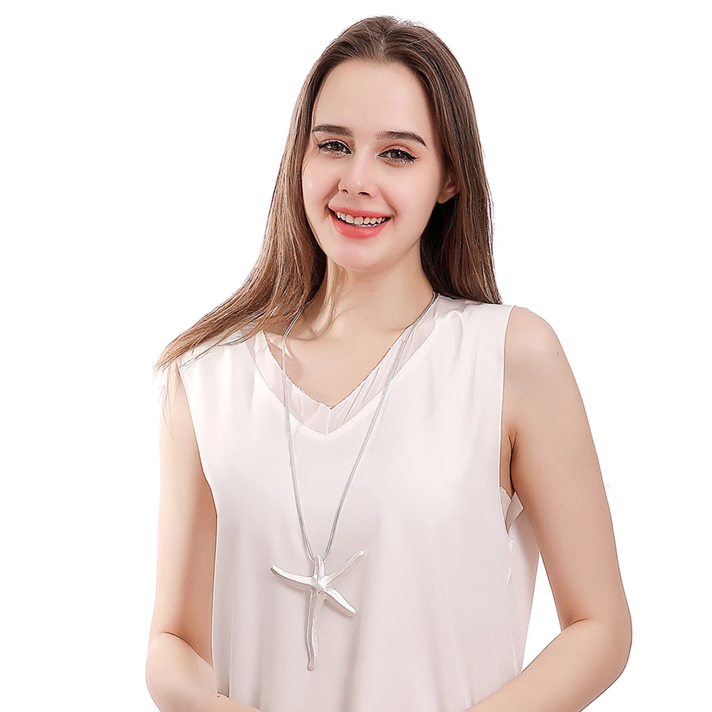 Винтажное длинное ожерелье в виде морской звезды ювелирные изделия подвеска