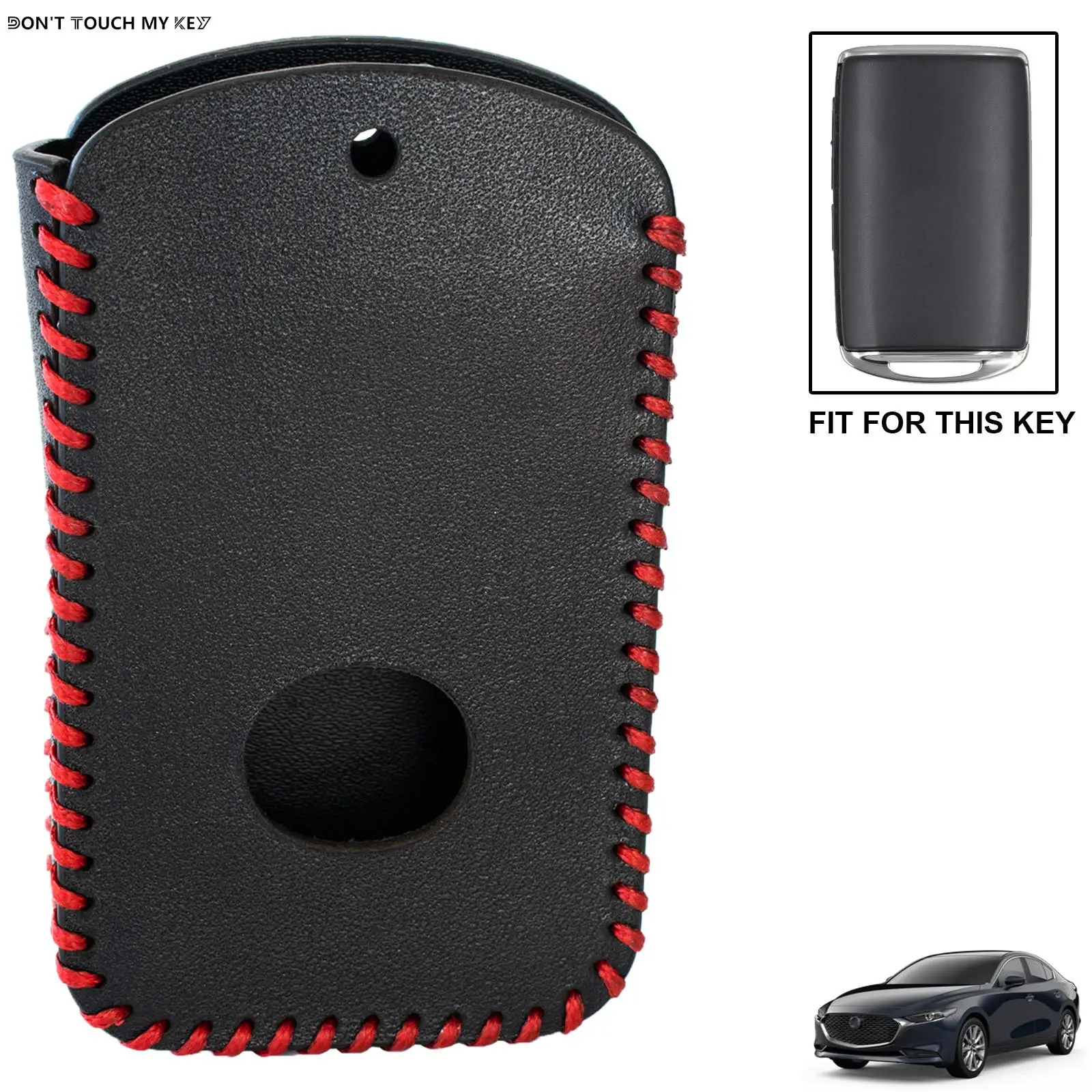 

PU Leather Auto Car Key Case For Mazda 3 CX-4 CX-5 CX-8 2019 2020 Car Key Holder Shell Remote Cover Protector W/ Keychain Decor