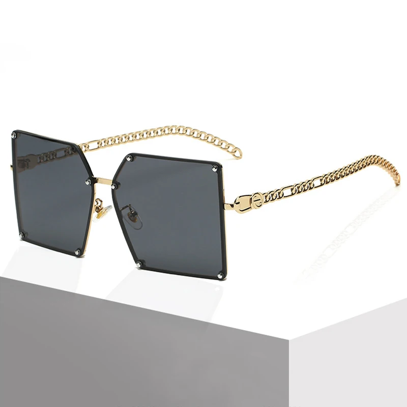 2022 Fashion Brand Designer Vintage Metal Sunglasses Women Rays UV400 Party Cool Luxury Shades Square Oversized Sun Glasses Top |