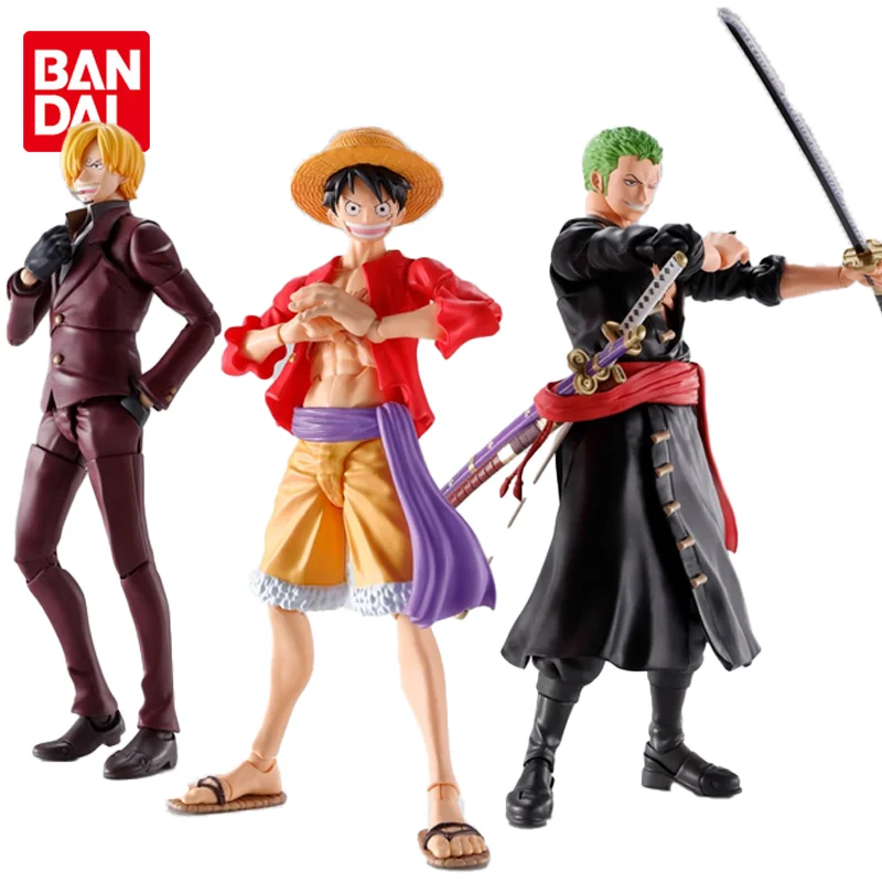 

Bandai Original S.H. Фигуртс цельный Аниме Обезьяна D. Luffy ПВХ экшн-Фигурки игрушки для мальчиков девочек детей подарки на день рождения