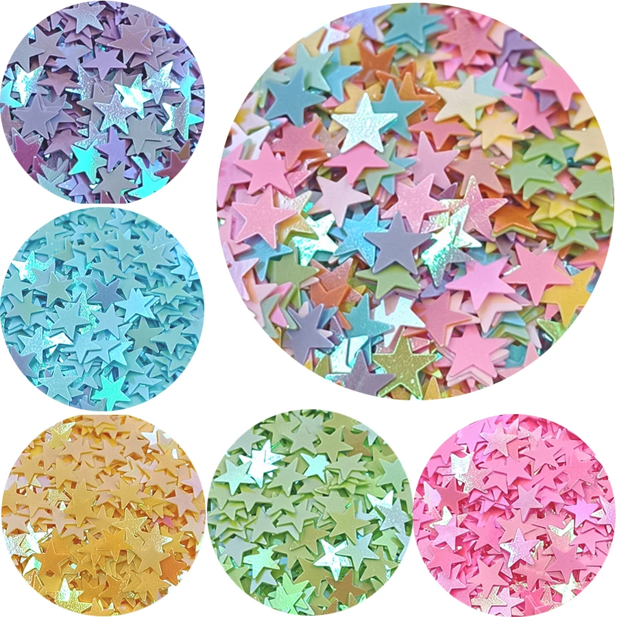 

Пайетки со звездами, пайетки россыпью для поделок, 7 мм, блестящие конфетти для ногтевого искусства, украшения для изготовления ювелирных из...