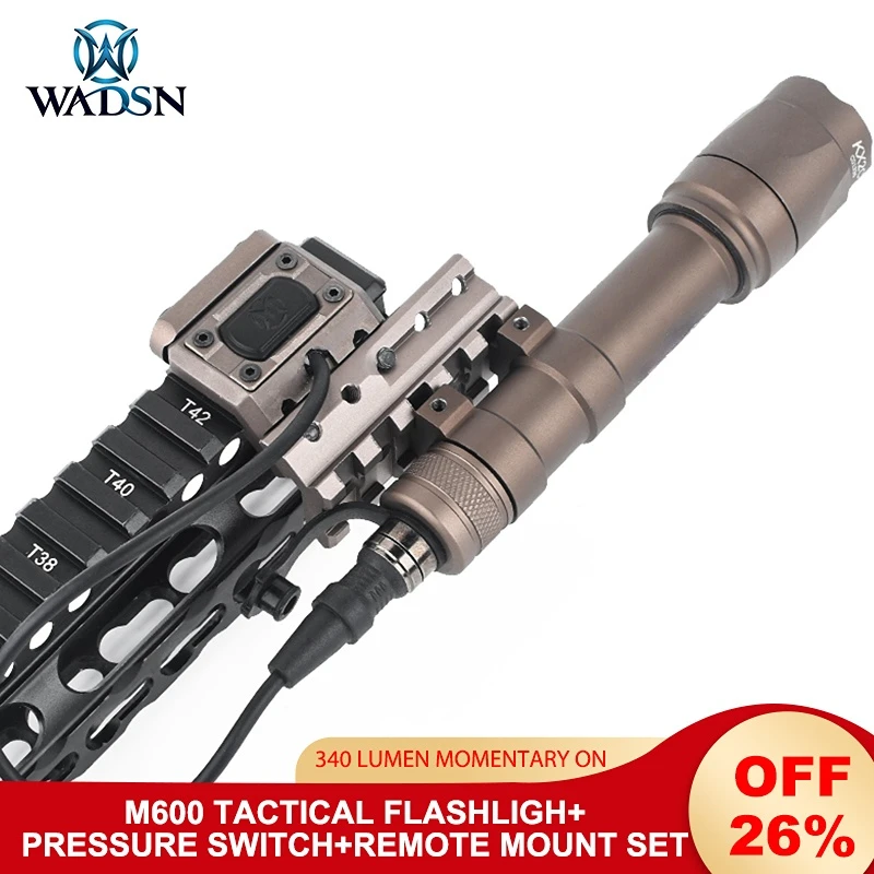 

SF M600 M600C Flashlight 340 lumen Tactical Weapon Flashlight With Hot Button Pressure Remote Switch Light Base Mount Set