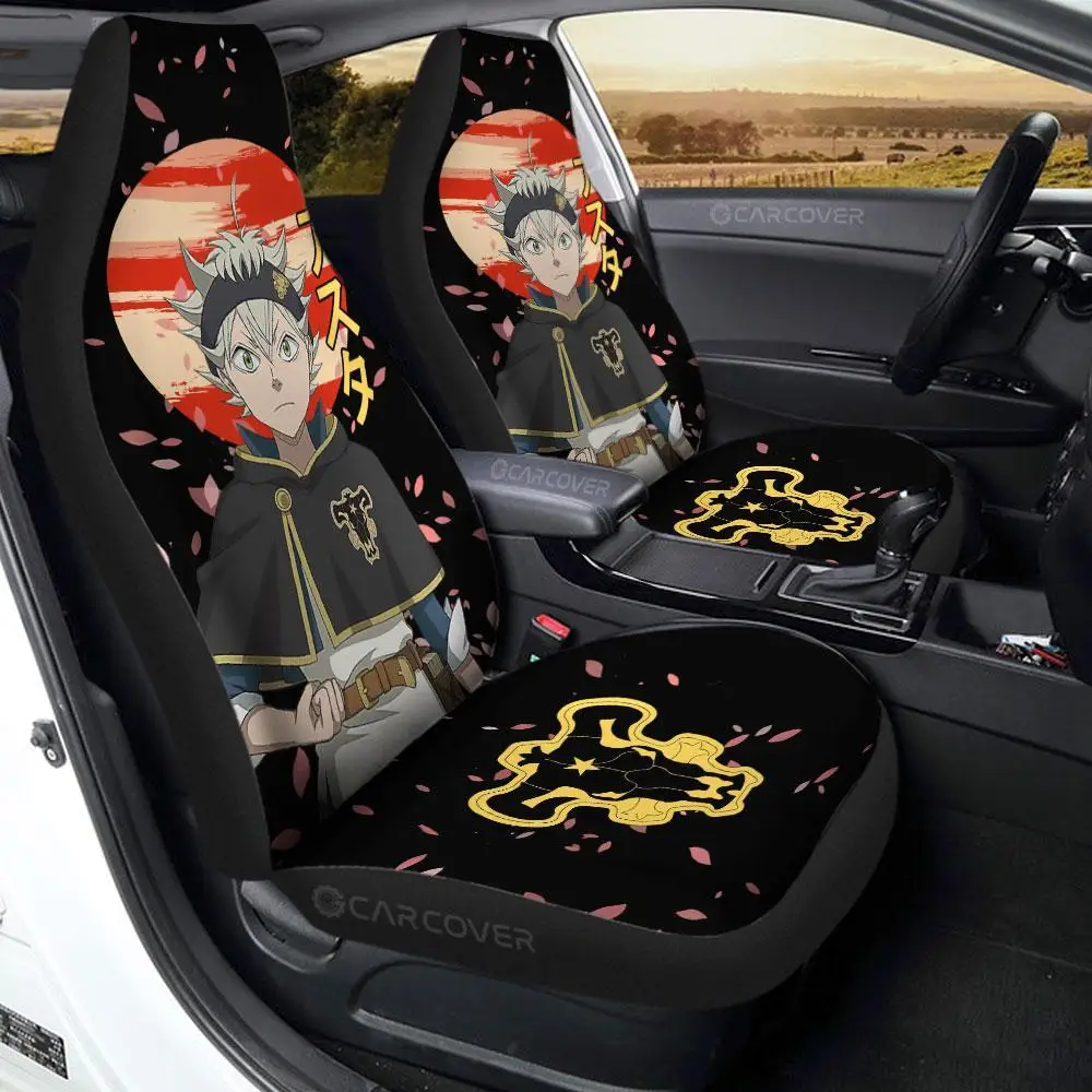 

Asta Car Seat Covers Black Clover Anime Car Accessories Gifts Idea,2 PCS Universal Front Seat Protective Cover