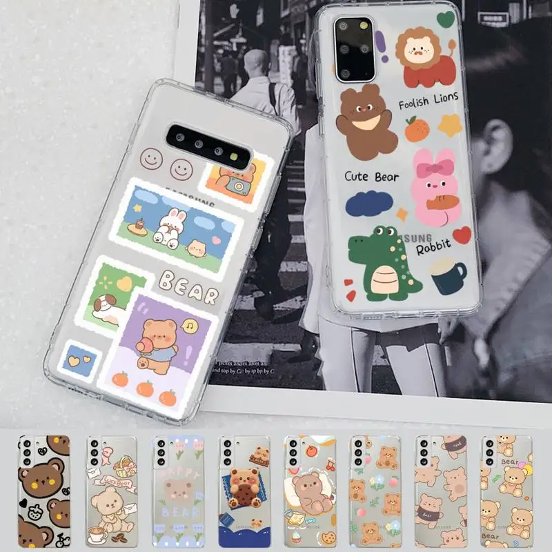 

Lucky Bear Phone Case for Samsung A51 A52 A71 A12 for Redmi 7 9 9A for Huawei Honor8X 10i Clear Case