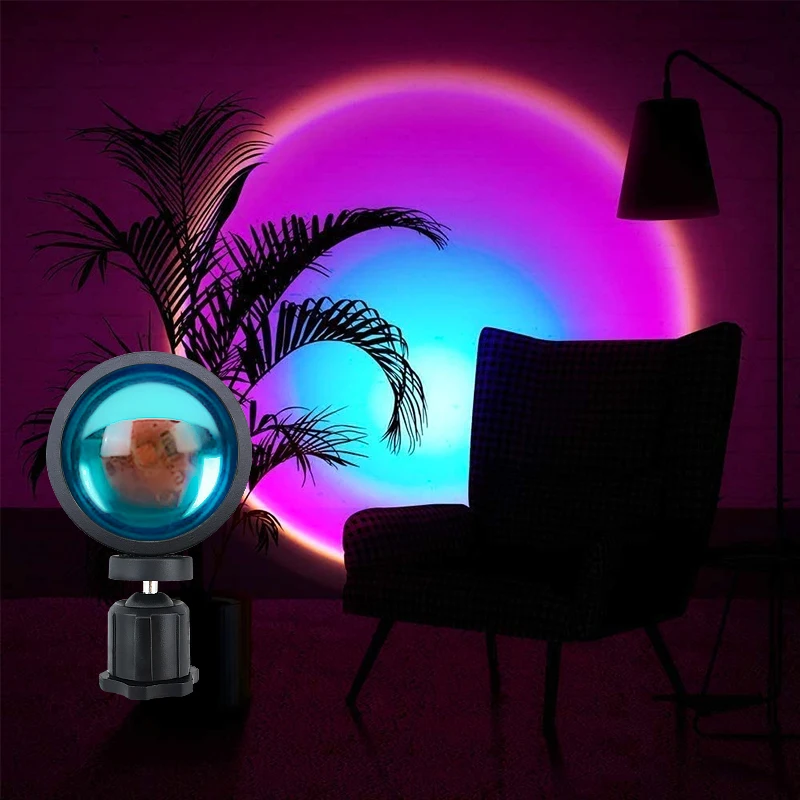 

Лампа новая Usb, черная, регулируемая для спальни, бара, неоновые лампы для кофейного магазина, портативная Радужная, вращающаяся на 360 °, приблизительная лампа