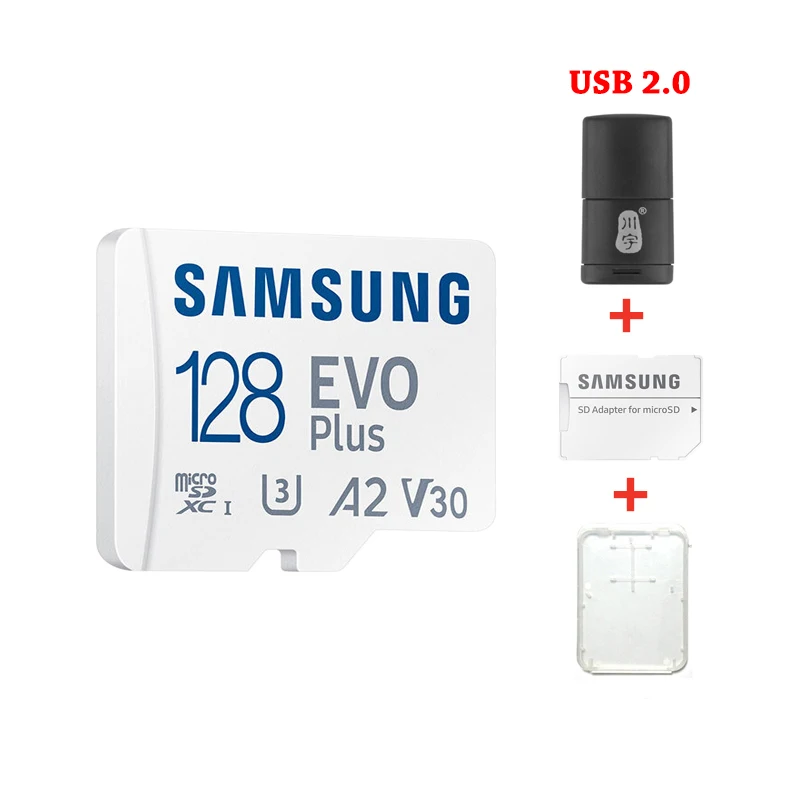 Карта памяти SAMSUNG 256 ГБ TF MicroSD EVO Plus U3 V30 A2 чтение 130 детской высокоскоростная