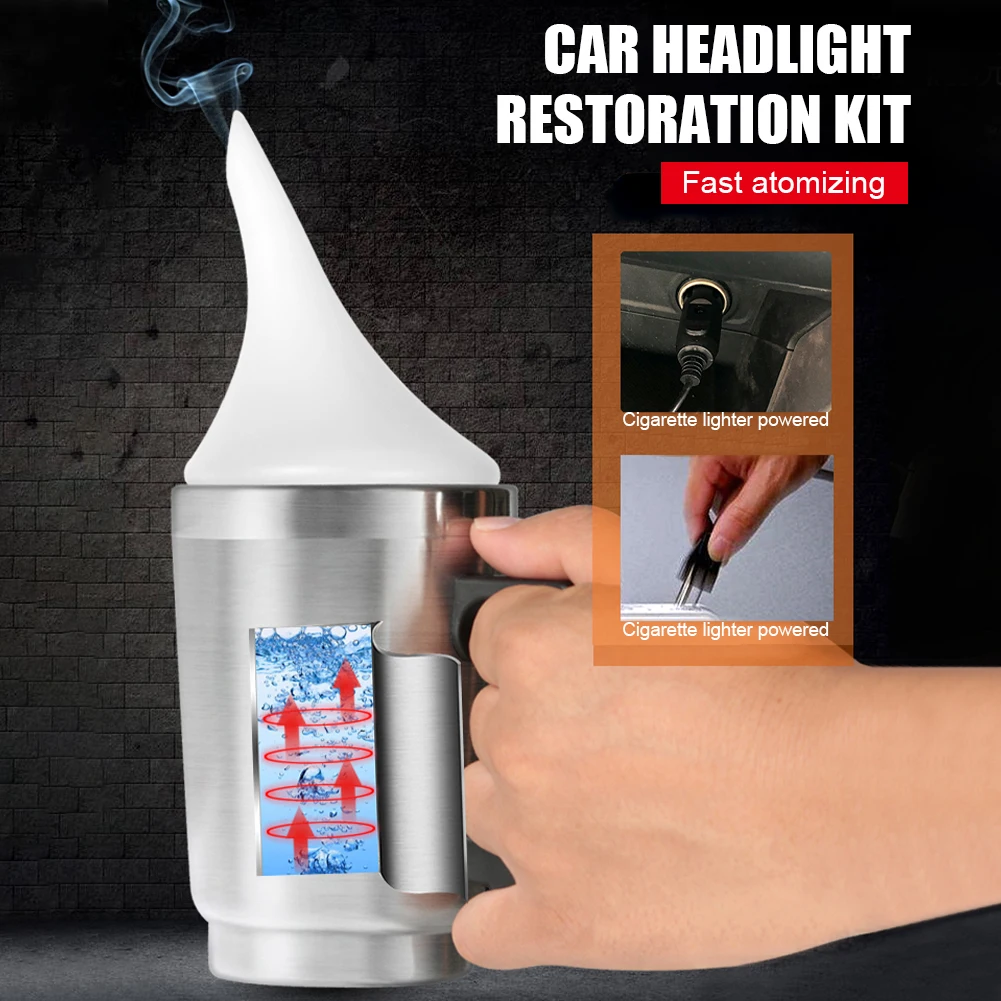

Car Headlight Restoration Kit Atomizing Cup Headlamp Scratch Repair Tool Electric Heating Cup Coating Fumigation Car Care