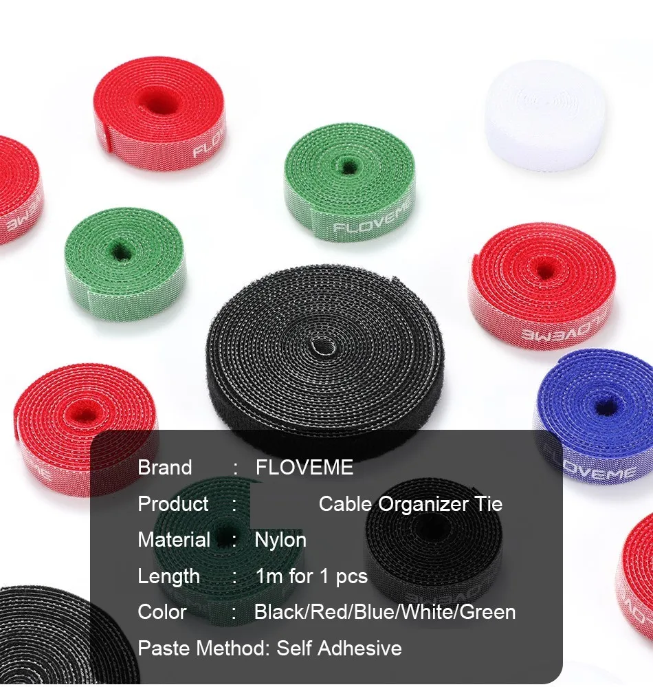 FLOVEME 1/3/5M Cable Organizer Wire Winder Cord Organizer Earphone Charger Cable Protector Holder Cable Management for HDMI Wire